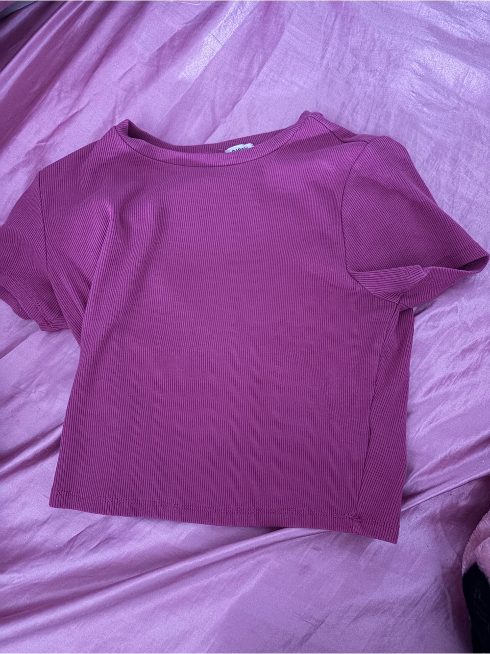 Garage Ribbed Crop Top - Magenta Pink